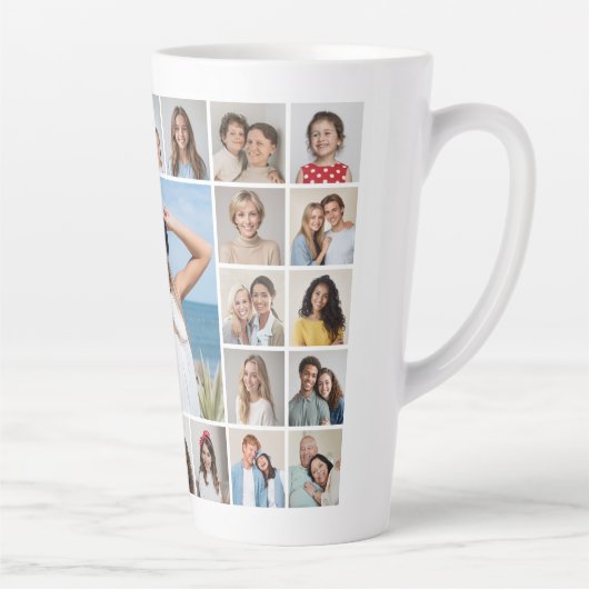 Creëer Your Own 27 Photo Collage Latte Mok (Rechts)