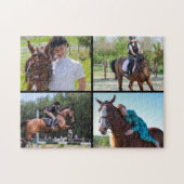 Creëer Your Own 4 foto's Collage Paard Zwart Legpuzzel (Horizontaal)
