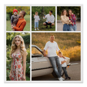 Creëer Your Own 5 foto collage glanzend Perfect Poster