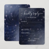 Creëer Your Own beroemd gemaakt door Spiral Starry RSVP Kaartje (Voorkant / Achterkant)