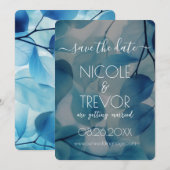 Creëer Your Own - Blauwe Röntgenfoto Bladeren Save The Date (Voorkant / Achterkant)