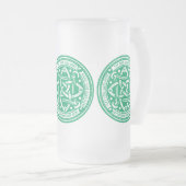 Creëer Your Own Celtic Knot Shamrock Green Irish Matglas Bierpul (Voorkant rechts)