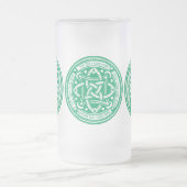 Creëer Your Own Celtic Knot Shamrock Green Irish Matglas Bierpul (Center)