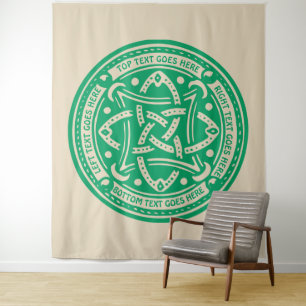Creëer Your Own Celtic Knot Shamrock Green Irish Wandkleed
