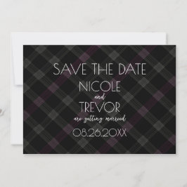 Creëer Your Own - Dark Grey Plaid Save The Date
