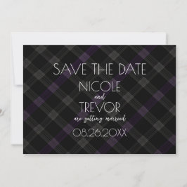Creëer Your Own - Dark Grey Plaid Save The Date
