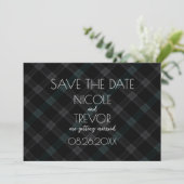 Creëer Your Own - Dark Grey Plaid Save The Date (Staand voorkant)