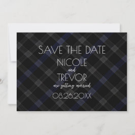 Creëer Your Own - Dark Grey Plaid Save The Date