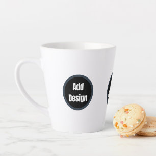 Creëer Your Own donkergrijs blauw gepersonaliseerd Latte Mok