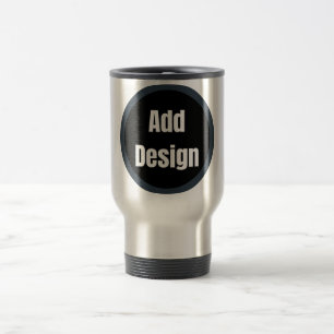 Creëer Your Own donkergrijs blauw gepersonaliseerd Reisbeker