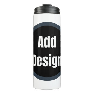 Creëer Your Own donkergrijs blauw gepersonaliseerd Thermosbeker