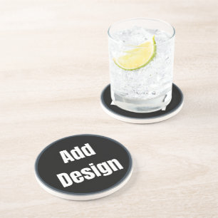 Creëer Your Own donkergrijs blauw gepersonaliseerd Zandsteen Onderzetter