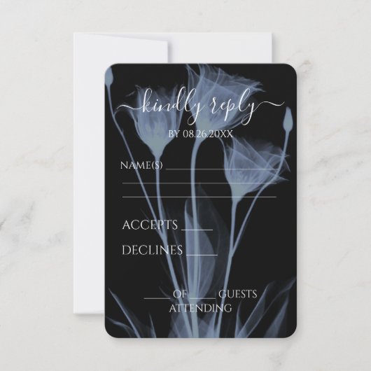 Creëer Your Own - Drie röntgenbloemen RSVP Kaartje (Voorkant)