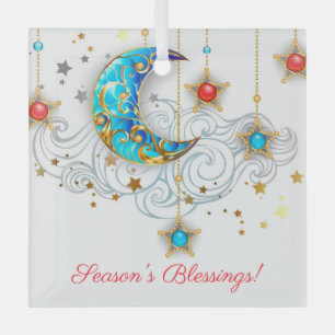 Creëer Your Own Elegant Moon and Stars Glas Ornament