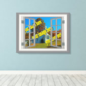 Creëer Your Own 🌿 Fake Window Uitzicht Canvas Afdruk (Insitu (Houten vloer))