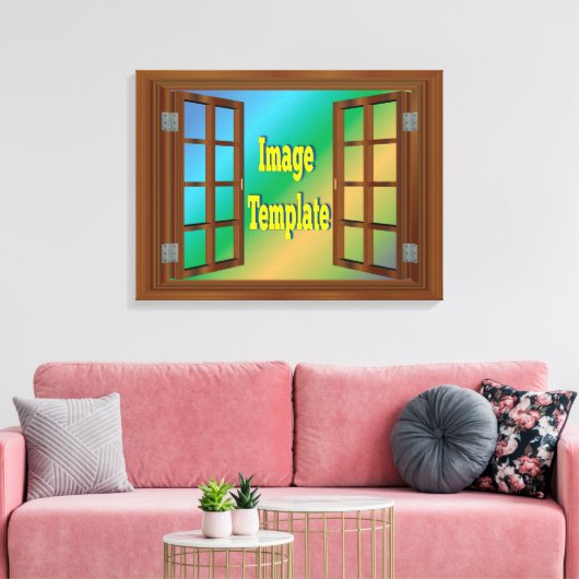 Creëer Your Own 🌿 Fake Window Uitzicht Canvas Afdruk (Insitu (Woonkamer))