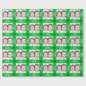 Creëer Your Own Green Merry-kerstfoto Cadeaupapier (Vlak)