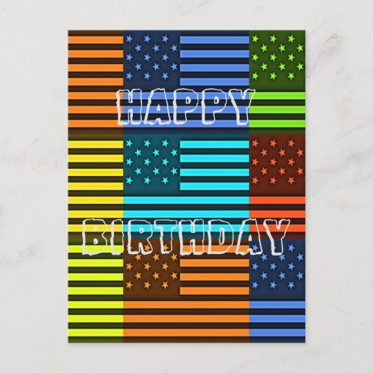 Creëer Your Own Happy Birthday Funny USA Flag Briefkaart (Voorkant)