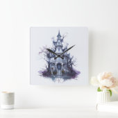 Creëer Your Own Haunted Castle Vierkante Klok (Huis)