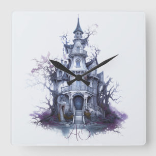 Creëer Your Own Haunted Castle Vierkante Klok
