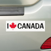 Creëer Your Own I Love Canada Maple Leaf Bumpersticker (Op auto)
