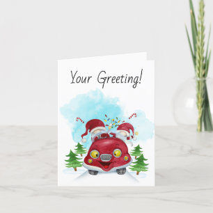 Creëer Your Own Merry Christmas Gnomes Love Bug Feestdagen Kaart