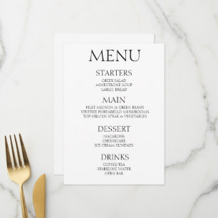 Creëer Your Own - Minimalistisch wit evenement Menu