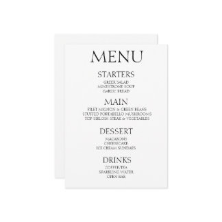 Creëer Your Own - Minimalistisch wit evenement Menu
