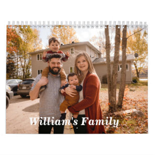 Creëer Your Own Modern Family Foto en Naam 2025 Kalender