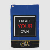 Creëer Your Own Navy Blue - monogram / op maat Golfhanddoek (Voorkant)