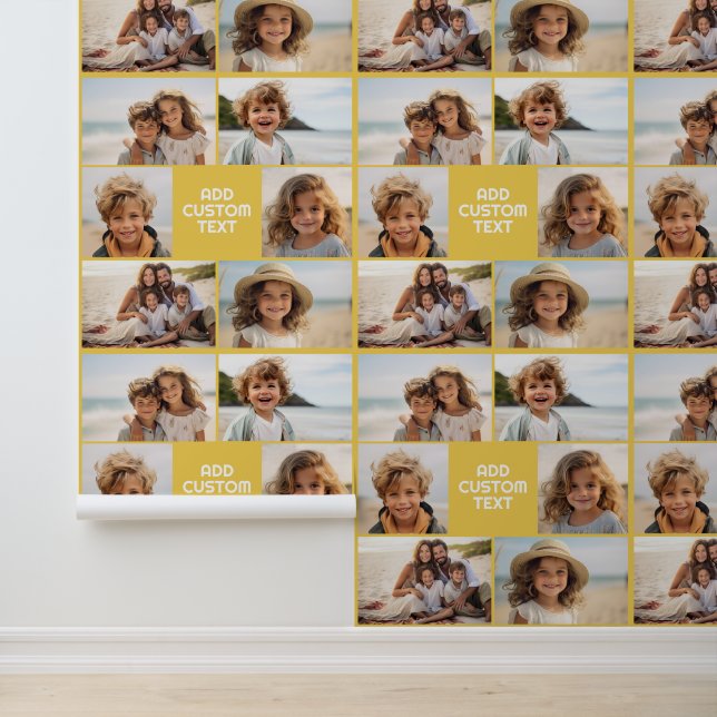 Creëer Your Own Photo Collage - 6 foto's met tekst Behang (Applicatie)