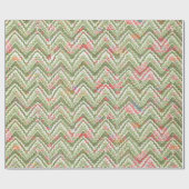 Creëer Your Own Pink & Green Scalloped Chevron Cadeaupapier (Vlak)