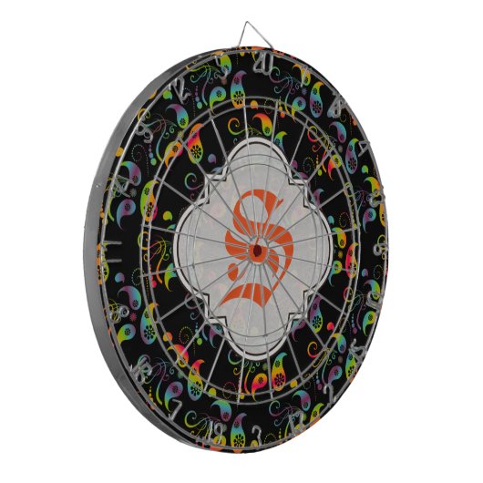 Creëer Your Own Rainbow Paisley Dartbord (Voorkant Links)