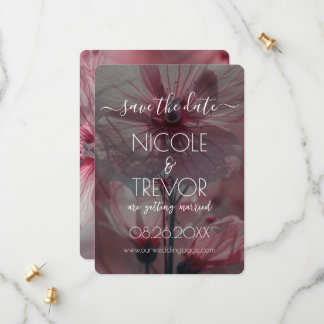 Creëer Your Own - roze doorschijnende bloemen Save The Date