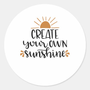 Creëer Your Own Sunshine Sunrise Positiv Ronde Sticker