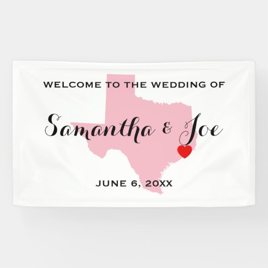 Creëer Your Own Texas Wedding Welcome Spandoek (Horizontaal)