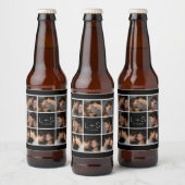 Creëer Your Own Wedding Photo Collage Monogram Bier Etiket (Flessen)