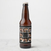 Creëer Your Own Wedding Photo Collage Monogram Bier Etiket (Voorkant)