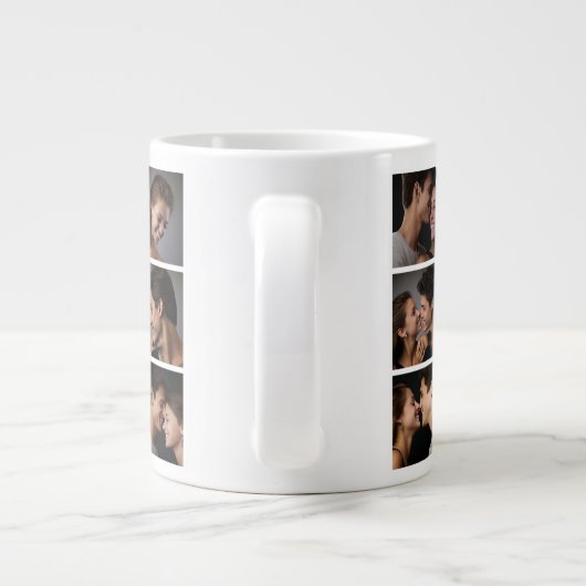 Creëer Your Own Wedding Photo Collage Monogram Extra Grote Beker (Achterkant)