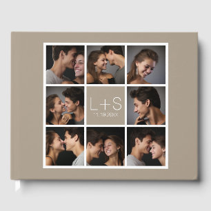 Creëer Your Own Wedding Photo Collage Monogram Gastenboek