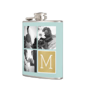 Creëer Your Own Wedding Photo Collage Monogram Heupfles (Links)