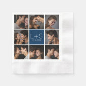 Creëer Your Own Wedding Photo Collage Monogram Servet (Voorkant)