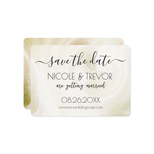 Creëer Your Own - Wit licht wervelt Save The Date (Voorkant / Achterkant in situ)