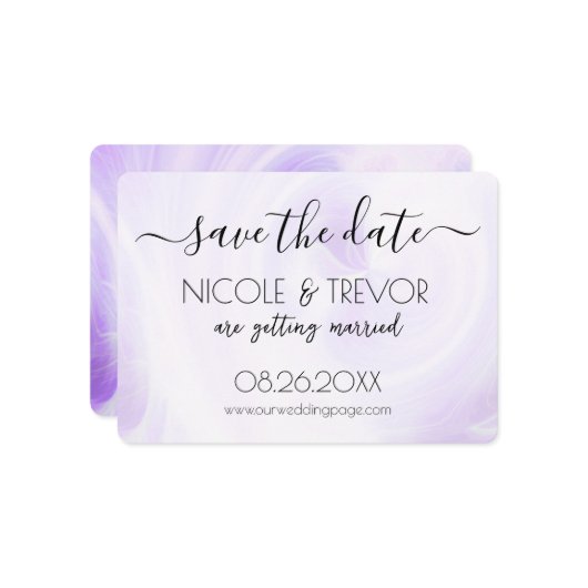 Creëer Your Own - Wit licht wervelt Save The Date (Voorkant / Achterkant in situ)