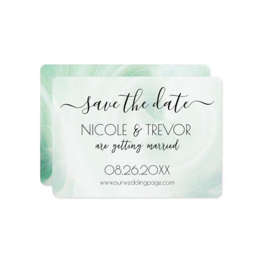 Creëer Your Own - Wit licht wervelt Save The Date (Voorkant / Achterkant in situ)