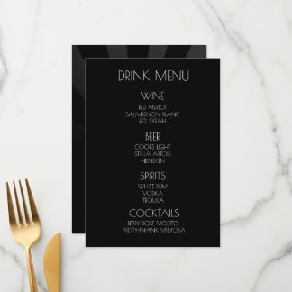 Creëer Your Own - Zwarte minimalistische Sunburst  Menu