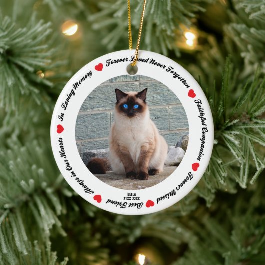 Creëer Your Pet Siamese Cat Memorial Keramisch Ornament (Boom)