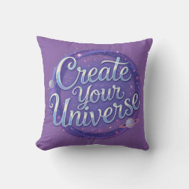Creëer Your Universe - Kosmische typografie Kunst Kussen
