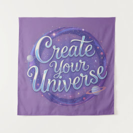 Creëer Your Universe - Kosmische typografie Kunst Wandkleed