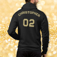 Creëer Zwart Goud Speler Naam Jersey Nummer Mannen